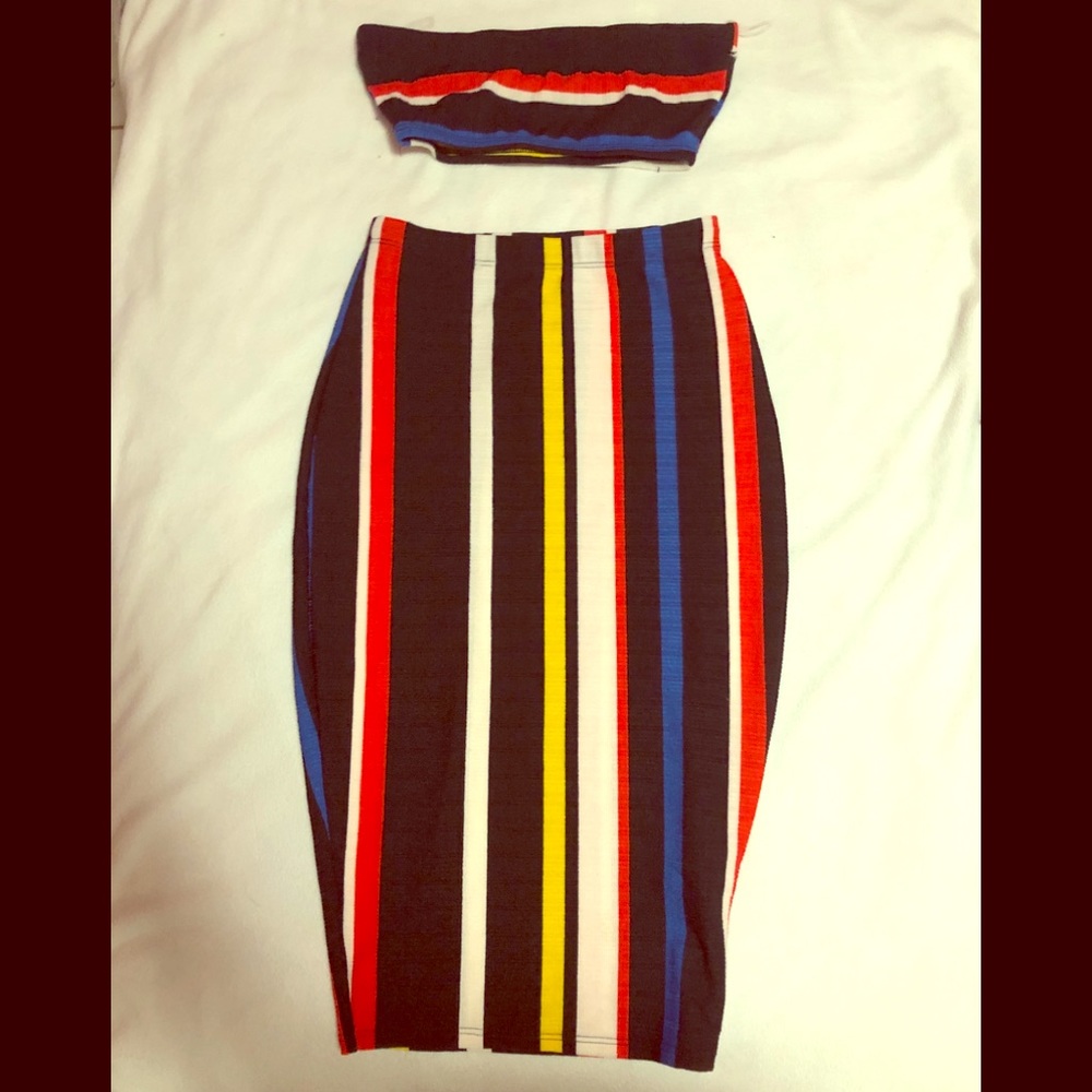 A two piece stripe set